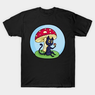 Mushroom Kitty - Globe T-Shirt